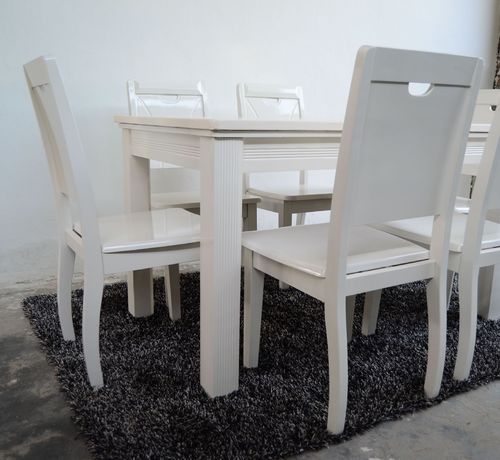 餐桌 成都家具 休闲餐桌 餐椅 一品轩辕czxy-0046#象牙白厂价批发图片